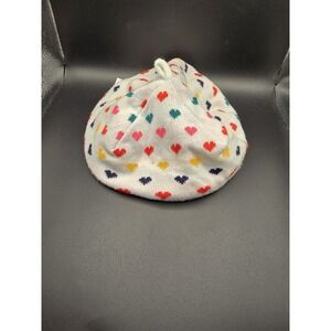 Janie And JACK White Heart Sweater Beret 12- 24 Mos
